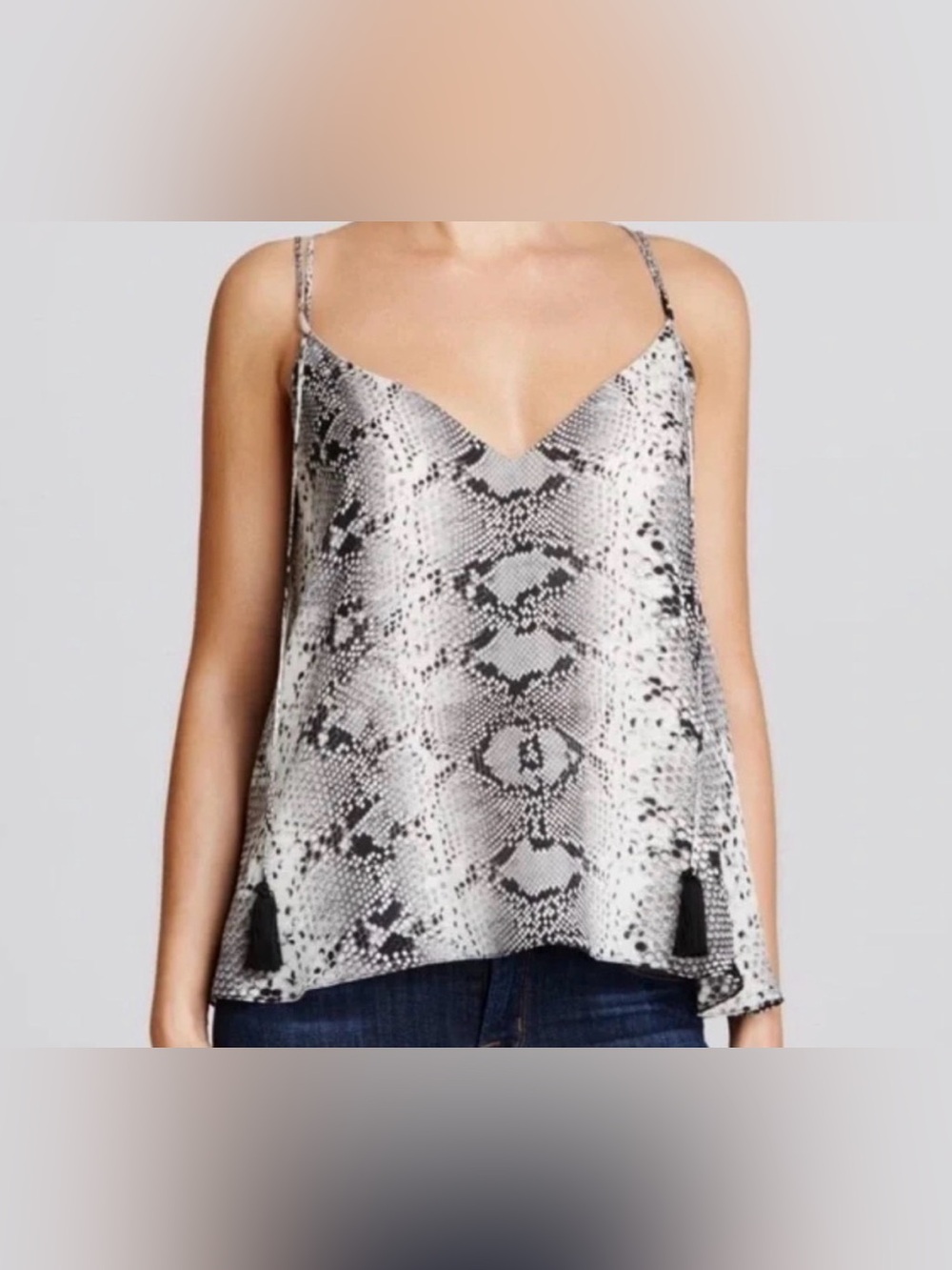Elizabeth & James Python Print Silk Top
